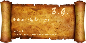 Bukur György névjegykártya